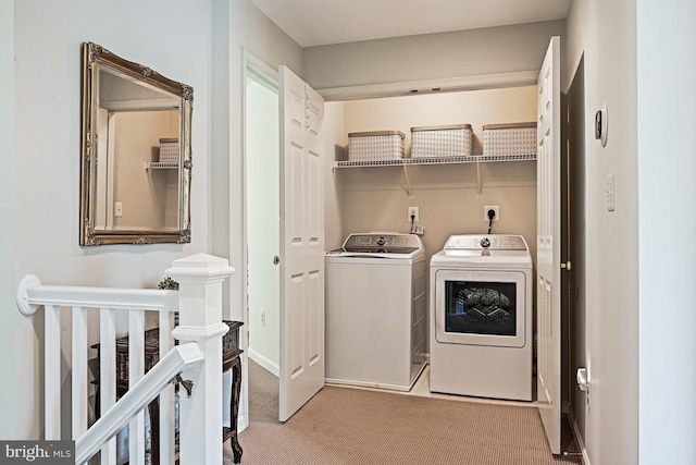 20337 Charter Oak Dr, Ashburn, VA 20147 - washroom with light colored carpet, washing machine and dryer, and baseboards