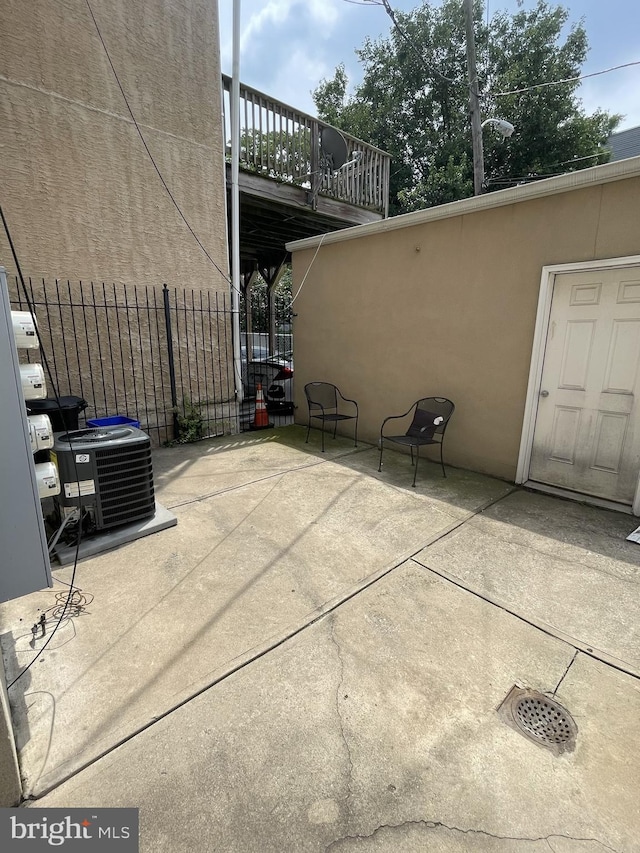 1844 W Master St, Philadelphia, PA 19121 - view of patio / terrace featuring central air condition unit, fence, and a balcony