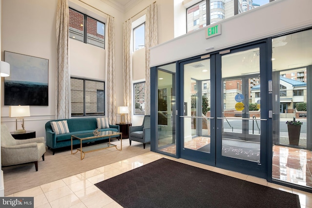3830 9th St N Unit 110W, Arlington, VA 22203 - building lobby with a high ceiling and crown molding