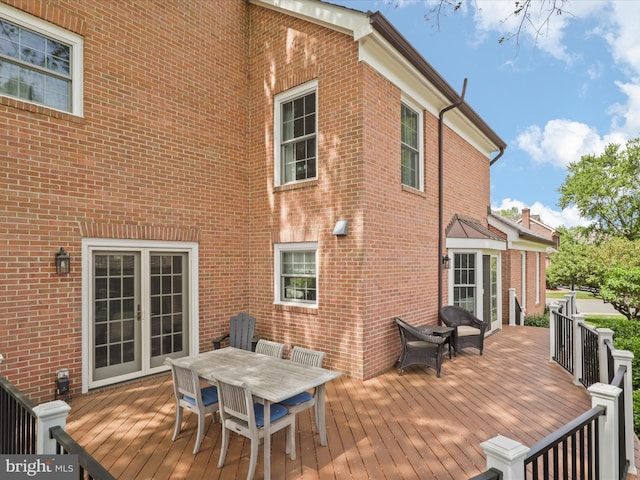 7287 Evans Mill Rd, Mclean, VA 22101 - wooden deck featuring outdoor dining space and french doors