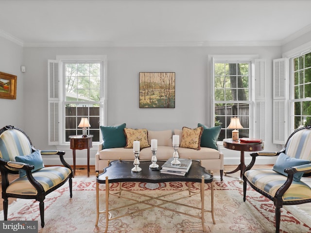 7287 Evans Mill Rd, Mclean, VA 22101 - living area with crown molding and wood finished floors