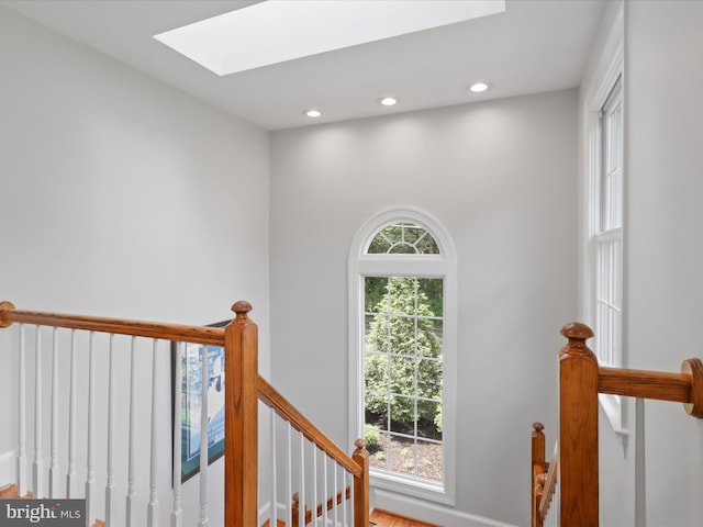 7287 Evans Mill Rd, Mclean, VA 22101 - stairway with a skylight and recessed lighting