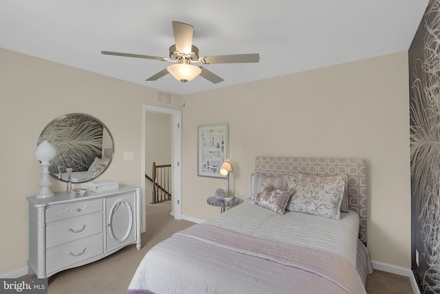 5385 Harrier Way, Waynesboro, PA 17268 - bedroom featuring light colored carpet, baseboards, and a ceiling fan
