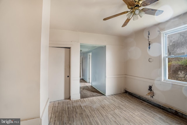 615 S New York Rd, Absecon, NJ 08205 - spare room featuring a ceiling fan and light wood-style floors