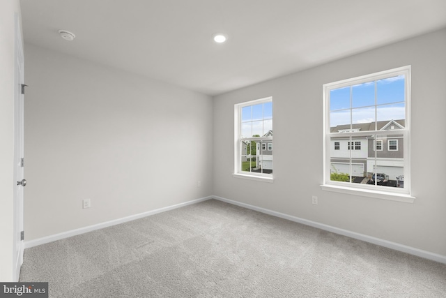 40 Marion Ave, Bordentown, NJ 08505 - spare room with baseboards, a smoke detector, carpet flooring, and recessed lighting