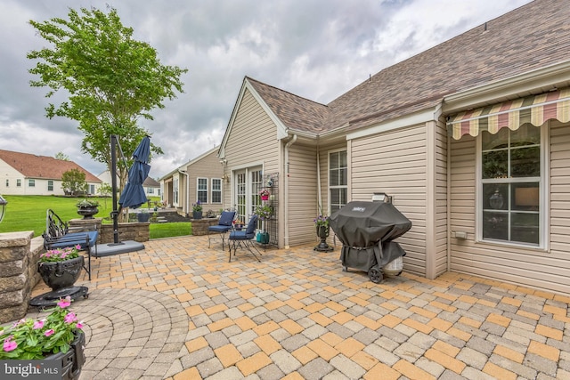 view of patio featuring grilling area