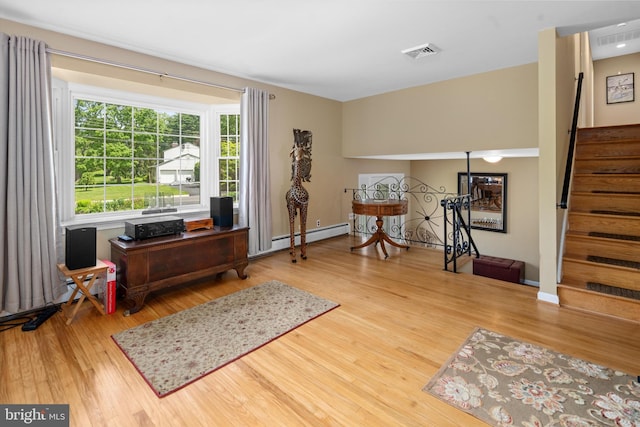 10 Hickory Dr, Doylestown, PA 18901 - office with wood finished floors, a baseboard heating unit, and baseboards