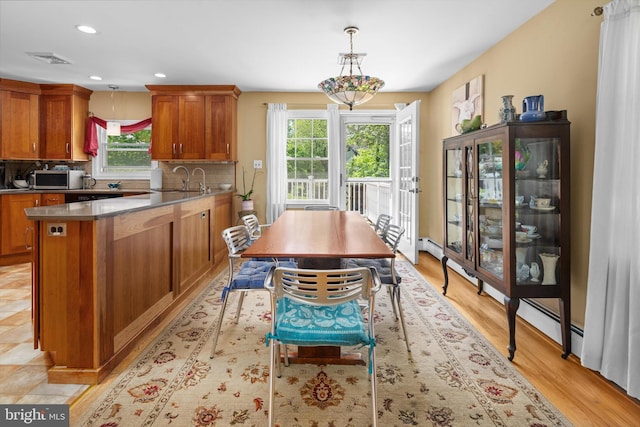 10 Hickory Dr, Doylestown, PA 18901 - dining area featuring light wood-style floors and recessed lighting