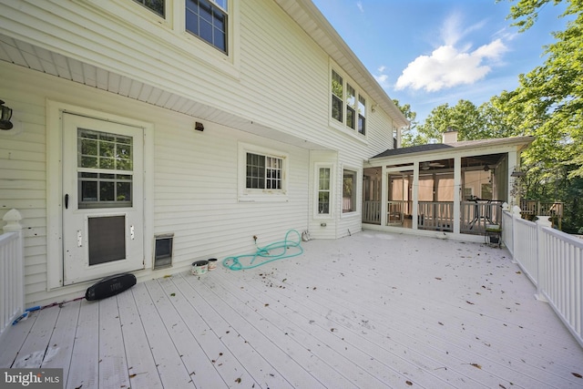 201 Anchor Cv, Stafford, VA 22554 - wooden deck featuring a sunroom