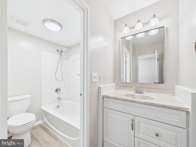 1643 Parkcrest Cir Unit 7C/101, Reston, VA 20190 - bathroom featuring vanity, shower / bathtub combination, and wood finished floors
