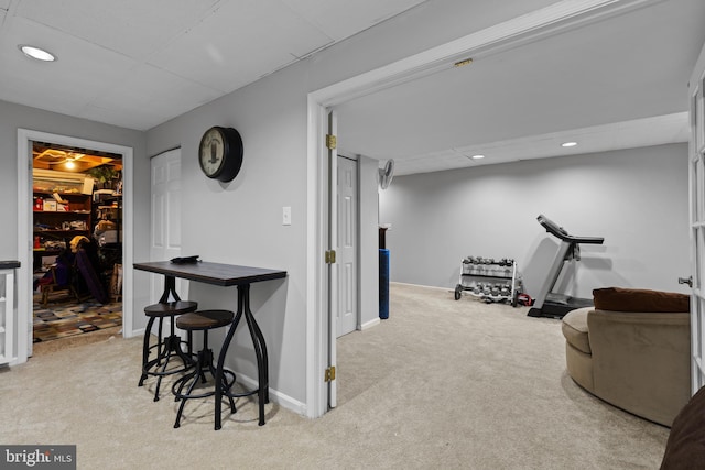 8 Pheasant Run Ct, Lutherville Timonium, MD 21093 - interior space featuring carpet, recessed lighting, a paneled ceiling, and baseboards