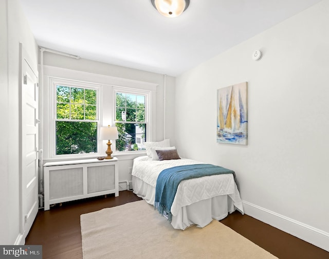 46 Murray Ave, Annapolis, MD 21401 - bedroom featuring radiator heating unit, wood finished floors, and baseboards