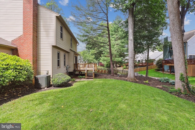 10007 Marshall Pond Rd, Burke, VA 22015 - view of yard with central AC and a deck