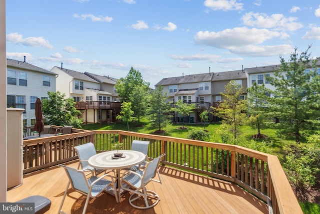 7163 Deep Falls Way Unit 139, Elkridge, MD 21075 - wooden deck with a residential view and outdoor dining space
