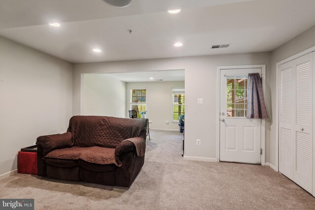 7163 Deep Falls Way Unit 139, Elkridge, MD 21075 - carpeted living area with baseboards and recessed lighting