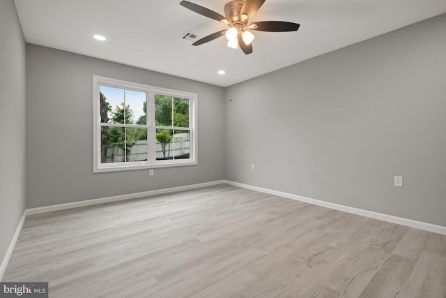 1500A Embassy, Harrisburg, PA 17109 - empty room with ceiling fan, light wood-style floors, baseboards, and recessed lighting