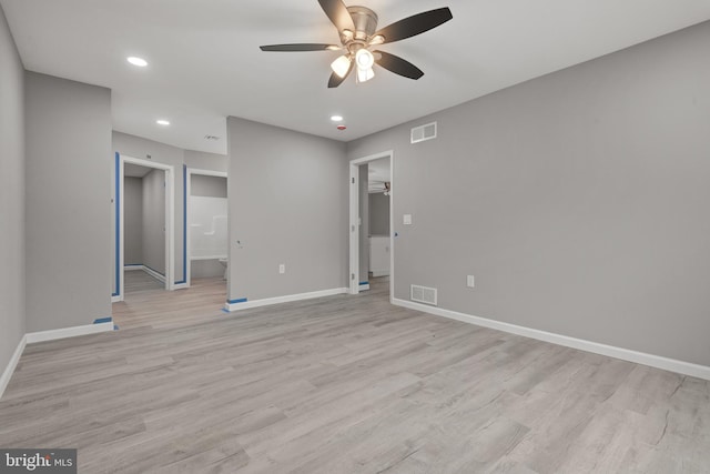 1500A Embassy, Harrisburg, PA 17109 - unfurnished room featuring ceiling fan, baseboards, light wood-style floors, and recessed lighting
