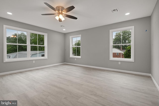 1500A Embassy, Harrisburg, PA 17109 - unfurnished room with a ceiling fan, baseboards, light wood-style flooring, and recessed lighting