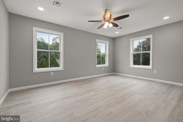 1500A Embassy, Harrisburg, PA 17109 - spare room featuring baseboards, a ceiling fan, light wood-type flooring, and recessed lighting