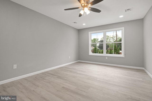 1500A Embassy, Harrisburg, PA 17109 - unfurnished room with baseboards, light wood-style floors, a ceiling fan, and recessed lighting