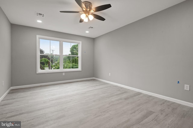 1500A Embassy, Harrisburg, PA 17109 - empty room with a ceiling fan, baseboards, light wood-style floors, and recessed lighting