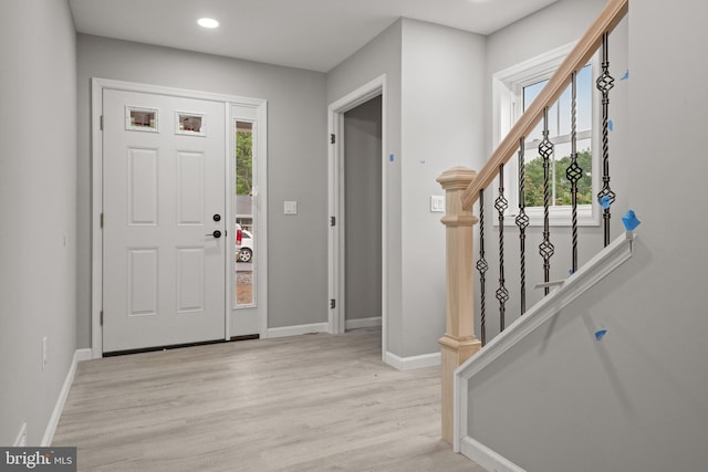 1500A Embassy, Harrisburg, PA 17109 - foyer featuring healthy amount of natural light, baseboards, light wood-style flooring, recessed lighting, and stairs