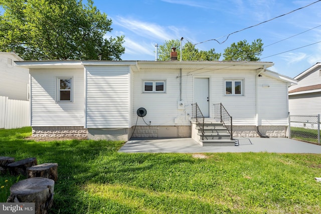 341 Ives Ave, Penns Grove, NJ 08069 - rear view of property with a patio area, a chimney, and entry steps