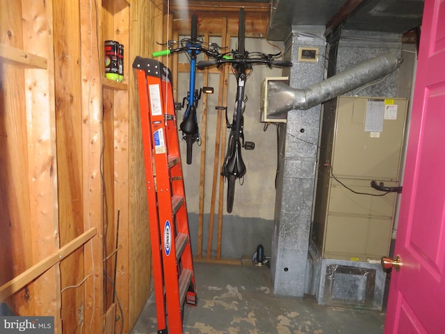 utility room with heating unit