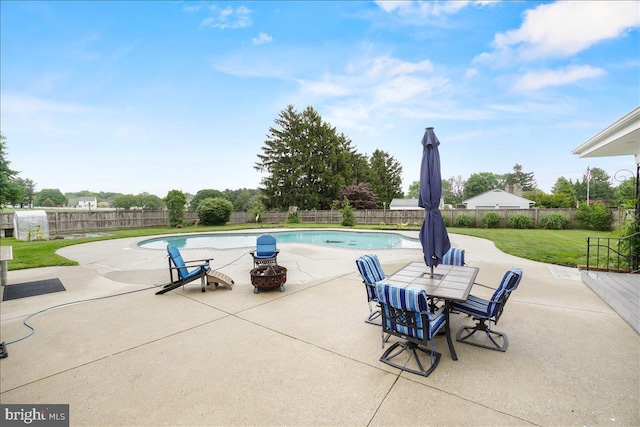 101 Flower, Mount Airy, MD 21771 - view of pool featuring a patio area and a fire pit