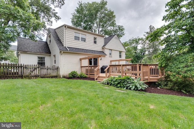 3663 Trinity, Alexandria, VA 22304 - rear view of property with roof with shingles, a deck, and brick siding