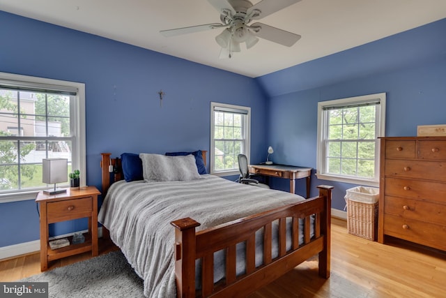 3663 Trinity, Alexandria, VA 22304 - bedroom with multiple windows, light wood-style floors, baseboards, and lofted ceiling