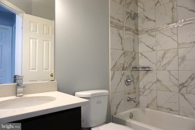 3506 Split Rail Ln, Ellicott City, MD 21042 - bathroom with toilet, vanity, and shower / bathtub combination