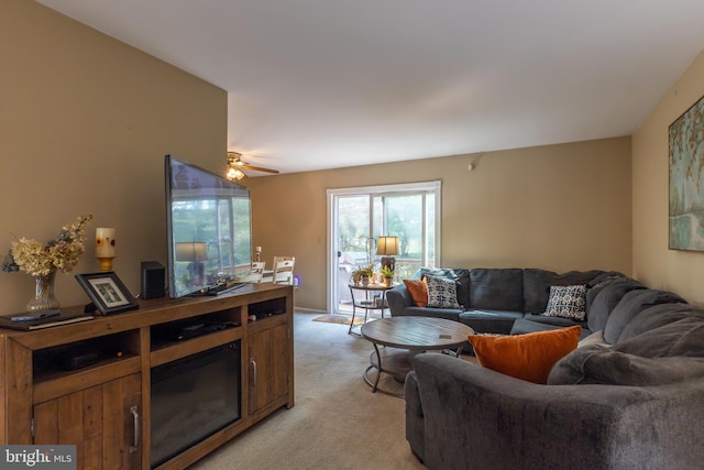 17 Pilgrim Ct, Ewing, NJ 08628 - living area with light carpet and a ceiling fan
