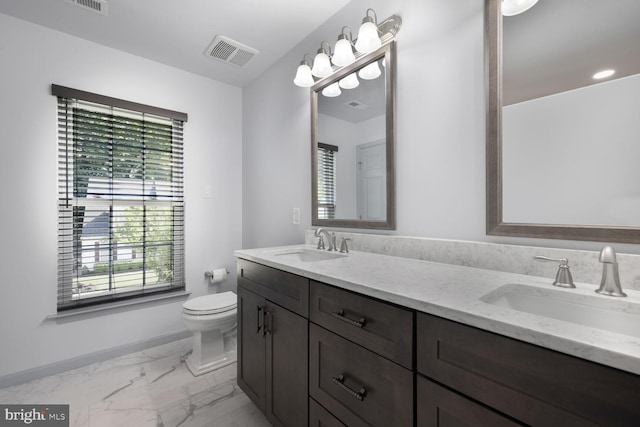 1839 Disney Estates Cir, Severn, MD 21144 - bathroom with double vanity and marble finish floors