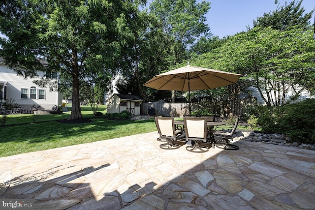 1839 Disney Estates Cir, Severn, MD 21144 - view of patio / terrace with outdoor dining space and a shed