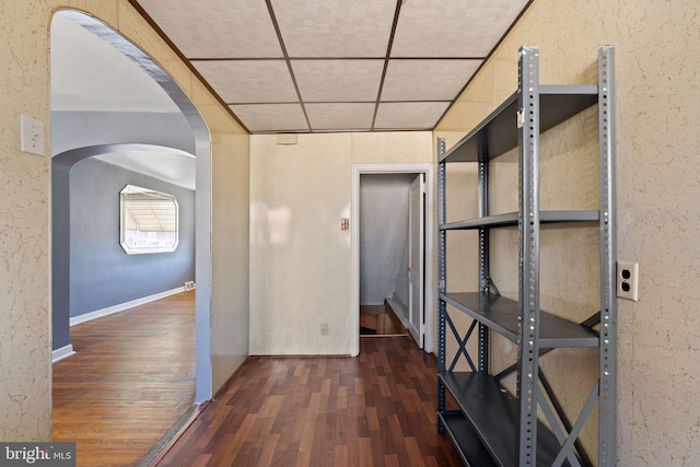 6602 Revere St, Philadelphia, PA 19149 - hallway with arched walkways and wood finished floors