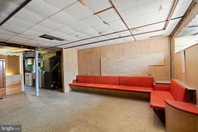 6602 Revere St, Philadelphia, PA 19149 - building lobby featuring washer / dryer and wooden walls