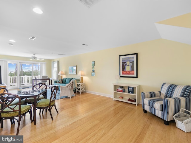 32561 Heron Cir Unit 13, Bethany Beach, DE 19930 - dining area featuring light wood-style floors, baseboards, a ceiling fan, and recessed lighting