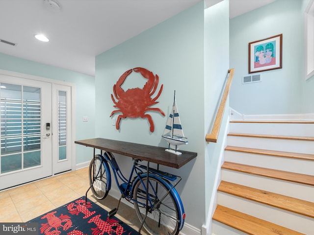 32561 Heron Cir Unit 13, Bethany Beach, DE 19930 - stairs featuring recessed lighting, tile patterned floors, and baseboards