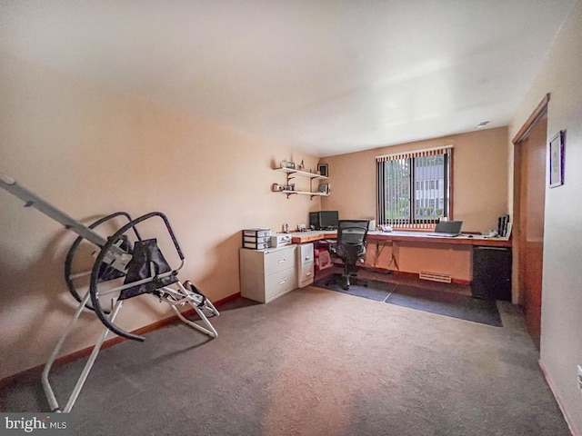 500 Newport Cir, Langhorne, PA 19053 - home office with dark carpet and baseboards