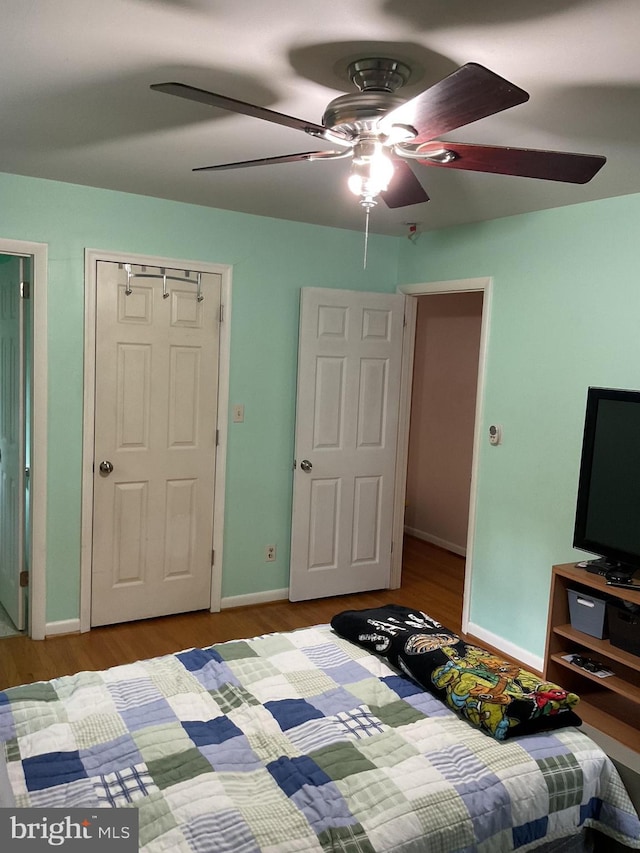 2817 Ontario Ave, Baltimore, MD 21234 - bedroom featuring wood finished floors and ceiling fan