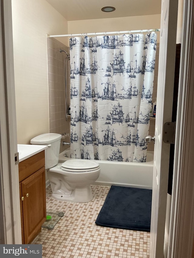 2817 Ontario Ave, Baltimore, MD 21234 - full bathroom with vanity, shower / tub combo with curtain, and tile patterned flooring