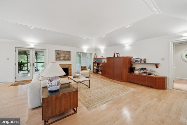 8 Fetlock Ln, Blue Bell, PA 19422 - living area with light wood finished floors and a fireplace