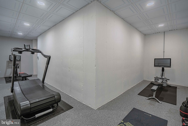 232 Cobblestone Ln, Bethlehem, PA 18020 - exercise area featuring recessed lighting and an ornate ceiling