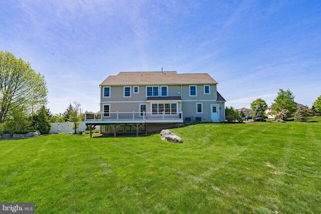 232 Cobblestone Ln, Bethlehem, PA 18020 - back of house featuring a wooden deck