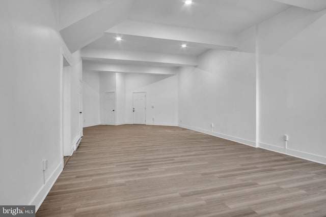 19 Valley St, Lewistown, PA 17044 - below grade area featuring light wood-style flooring, baseboards, and recessed lighting