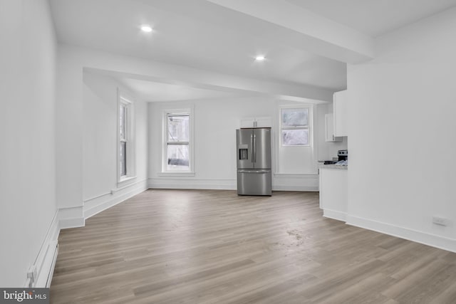 19 Valley St, Lewistown, PA 17044 - unfurnished living room featuring light wood-type flooring, baseboards, and recessed lighting