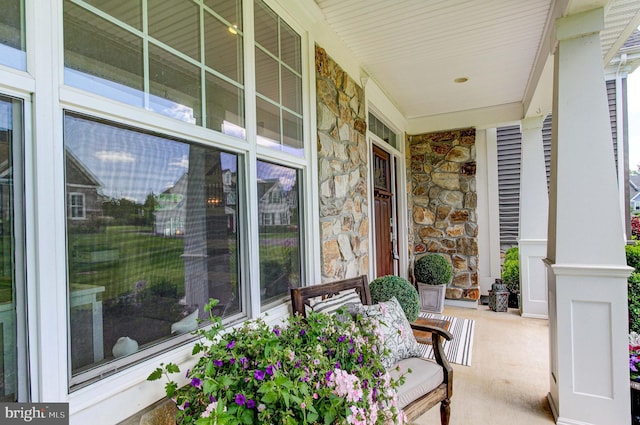 view of covered porch