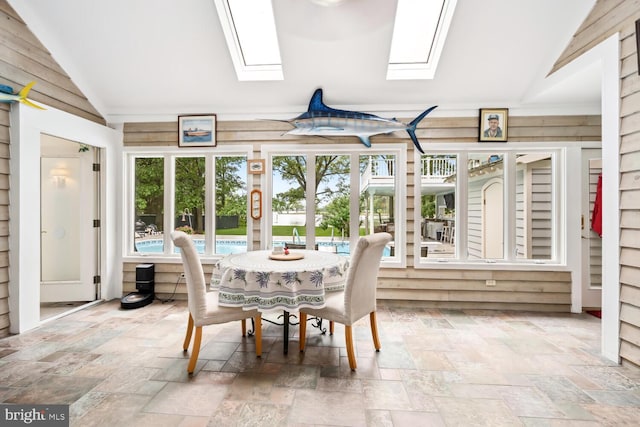 8320 Ingleton Cir W, Easton, MD 21601 - sunroom with a skylight and vaulted ceiling