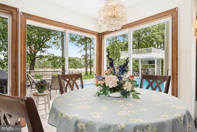 8320 Ingleton Cir W, Easton, MD 21601 - dining space featuring a chandelier